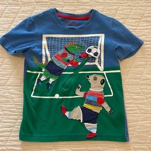 Mini Boden soccer appliqué shirt